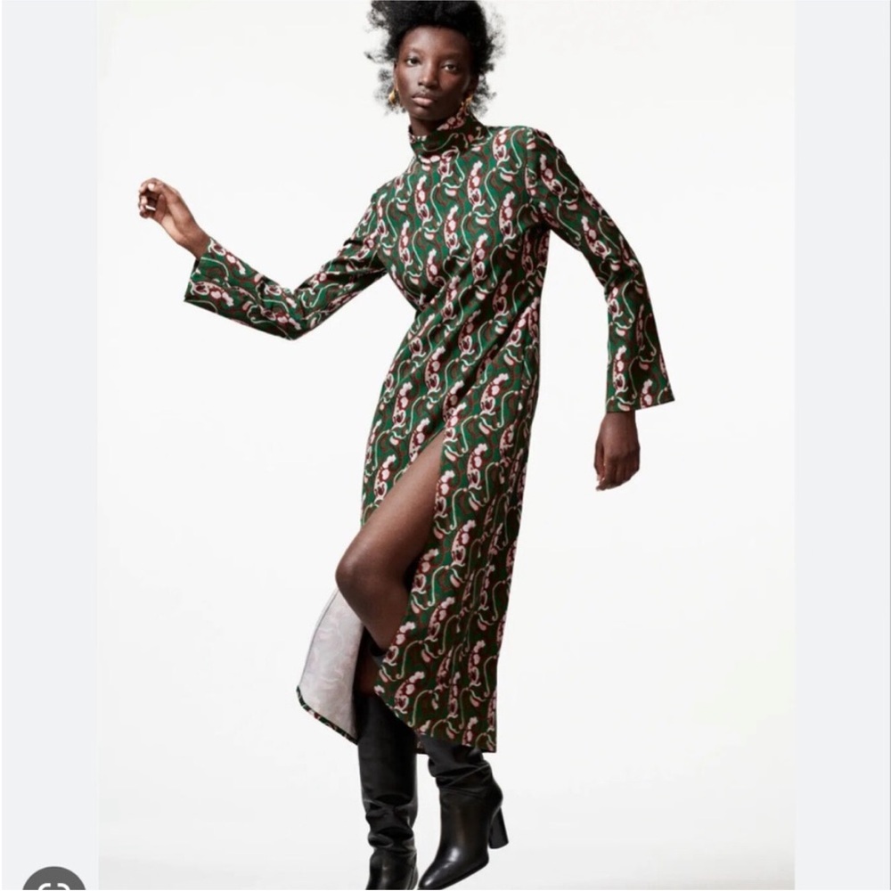 Green Patterned Women's Dress